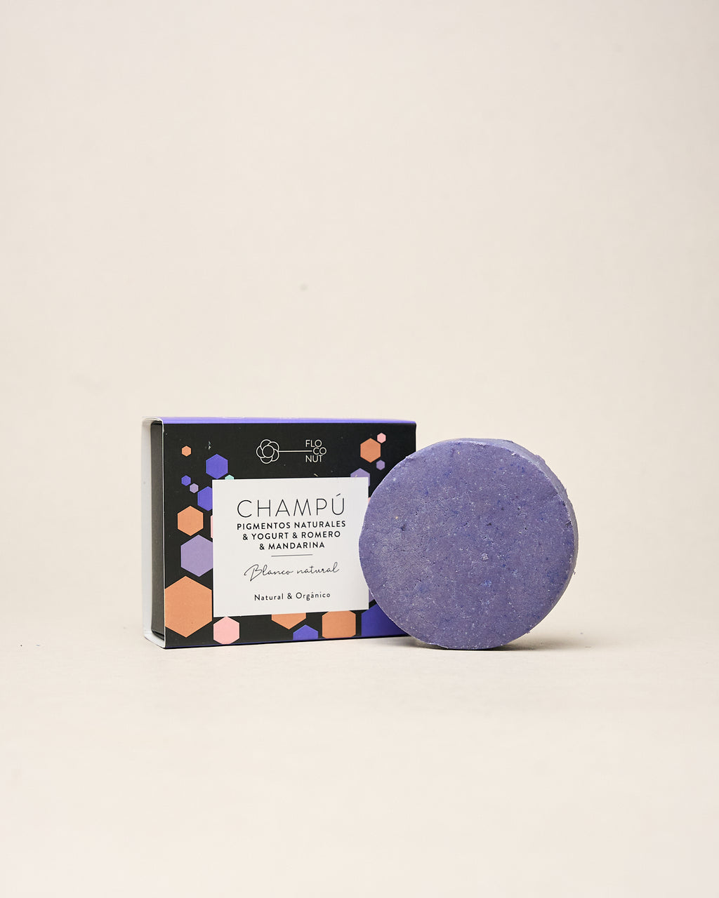 Champú Sólido para cabello blanco y con canas con Yogur, Kaolín y Mandarina