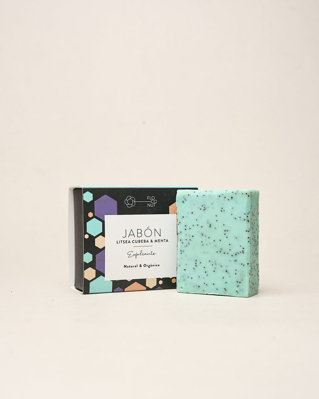 Jabón sólido exfoliante de menta y litsea cubeba