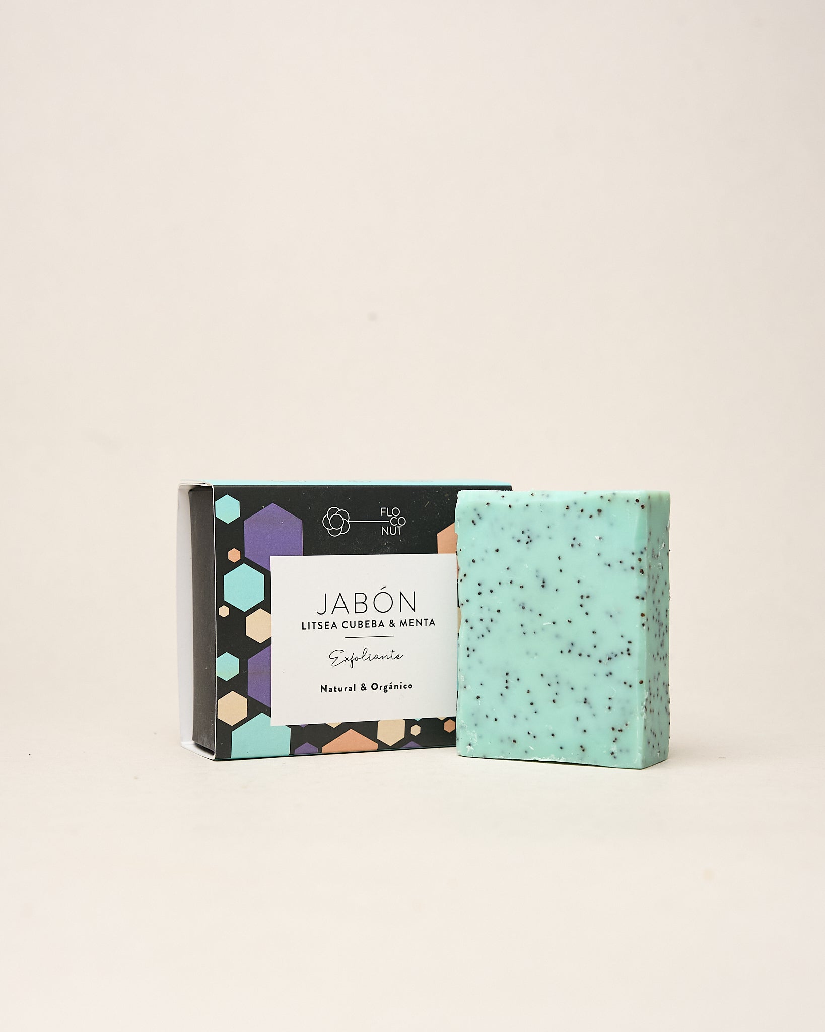 Jabón sólido exfoliante de menta y litsea cubeba