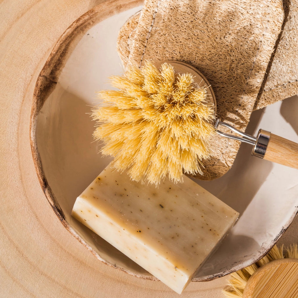Cepillo para Lavar Platos Reutilizable de Bambú y Sisal - Cabezal